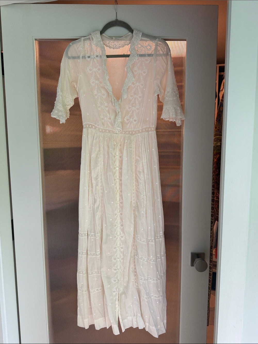 Doen Cream Embroidered Maxi Dress